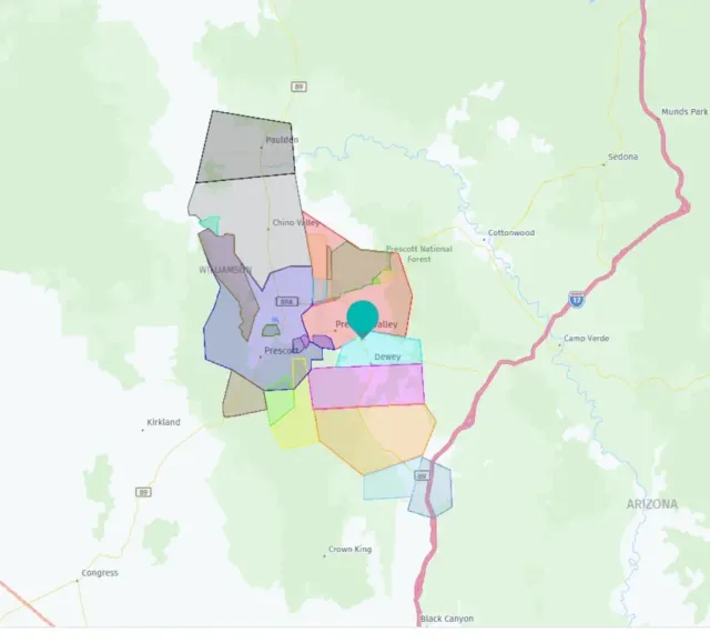 red plumbing service area map