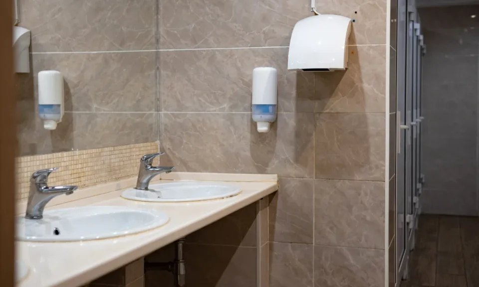 commercial bathroom plumbing