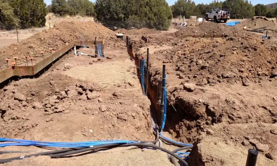 new construction plumbing ditch