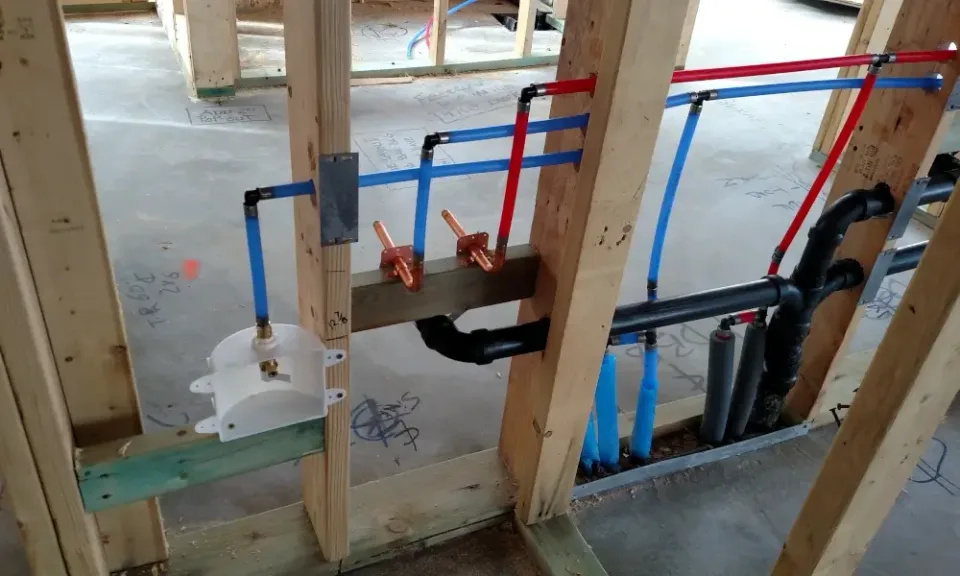 new construction plumbed wall