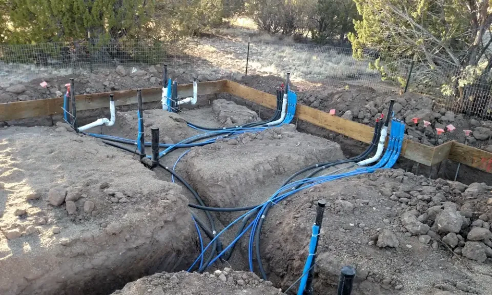 new home construction plumbing ditch
